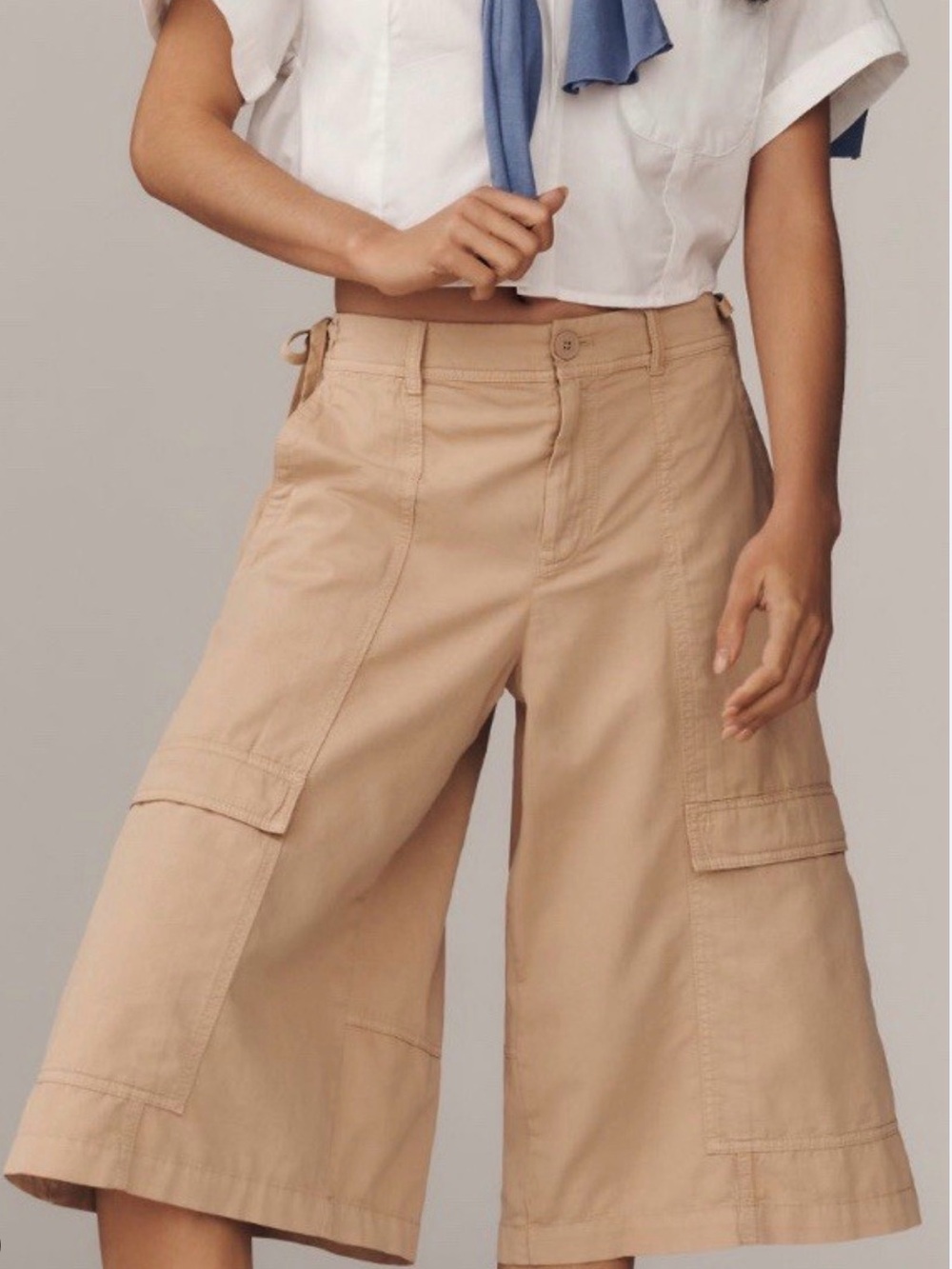 NOT FOR SALE!! Anthropologie Camel-Tan Cargo Culotte Shorts